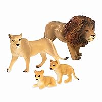 Terra by Battat- 4 pc Lion Family - Plastic Toy Lion Safari Animals for Kids 3 years +