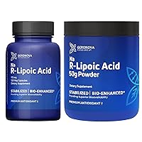R-Lipoic Acid 115mg 120 Caps, Bio-Enhanced Na R-Lipoic Acid 50g Powder Bundle