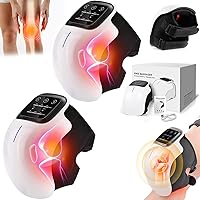 Knee Bliss Massager Cordless Kneebliss Machine Knee Bliss Red Light Massager with Infrared Heat and Vibration Compression Led Screen for Knee Joint Pain Muscles Injury Swelling Stiffness 2Pcs