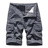 Cargo Sweat Shorts for Men - Casual Drawstring Elastic Waist Cotton Athletic Workout Gym Bottoms Shorts Lounge Pant