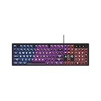 Azio Large Print Keyboard - USB Computer Keyboard with 3 Interchangeable Backlight Colors (KB512), Black