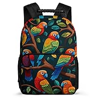 Parrot Birds 16 Inch Backpack Laptop Backpack Shoulder Bag Daypack with Adjustable Strap for Casual Travel