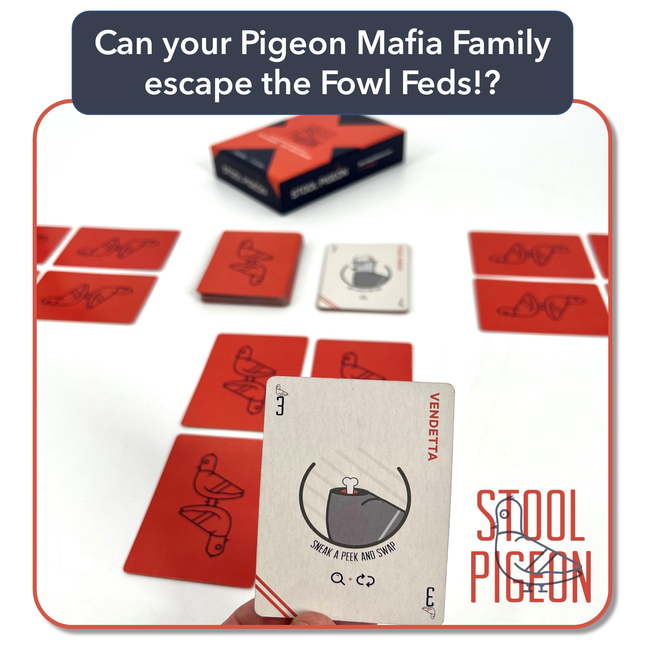Barrel Aged Games: Stool Pigeon - Tactical Card Game Where You Work As A Pigeon Mafia Family & Make Life Harder for Your Rivals, Ages 8+, 2-6 Players