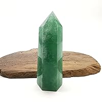 567g Natural Green Fluorite Crsytal Obelisk/Quartz Crystal Wand Tower Point Healing