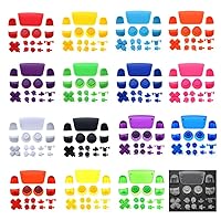 Full Buttons Set for PS5 Joysticks Dpad R1 L1 R2 L2 Direction Key ABXY Buttons Trigger Button Cap Cover for Sony Playstion 5 PS5 BDM-010 Game Console (Clear Purple)