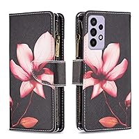 Cartoon Flip Case for Samsung Galaxy A73 5G,Butterfly Animal Painting Premium Leather Case Kickstand with 9 Card Slot Zipper Wallet