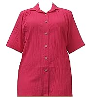 Women's Plus Size Strawberry Gauze Short Sleeve Tunic
