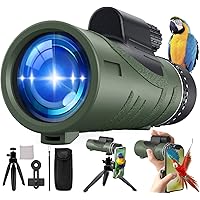 New 2024 HD 80X100 Monocular Telescope,Monoculars for Adults High Powered for Smartphone with Phone Adapter& 360° Tripod,BAK-4 Prism and Clear Lens Monocular for Bird Watching,Hiking,Travel,Waterproof