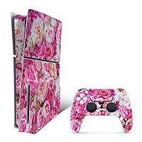 MightySkins Skin Compatible with Playstation 5 Slim Disk Edition Bundle - Bed of Roses | Protective, Durable, and Unique Vinyl Decal wrap Cover | Easy to Apply | Made in The USA