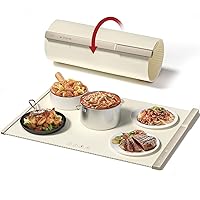 Electric Warming Tray with Adjustable Temperature, Laudlife 5 in 1 Food Warmer for Parties Features Foldable Design & Fast Heating, Warming Plate for Buffet, Family Gatherings, Sabbath, Holidays