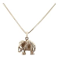 Elephant Necklace in Bronze on 18 inch Gold Fill Box Chain, 6245-brz