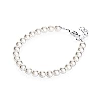 Sterling Silver Pearl Bracelet for Girls - With White European Simulated Pearls - Perfect for Birthday Gifts, Keepsake Gifts (BPWP)