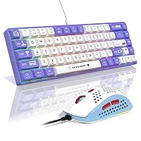 MAMBASNAKE AK680 Mechanical Keyboard, 68 Key 60 Percent Hot Swappable Gaming Keyboard + 6 Adjustable DPI 6400 Gaming Mouse with 6 RGB Light, for PC/Mac/Laptop Gamer (Blue Clicky Switch)