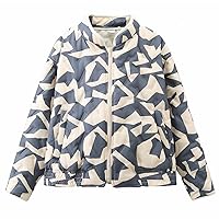 Women's Cropped Puffer Quilted Jacket Cardigan Floral Printed Lightweight Long Sleeve Open Front Short Padded Coats