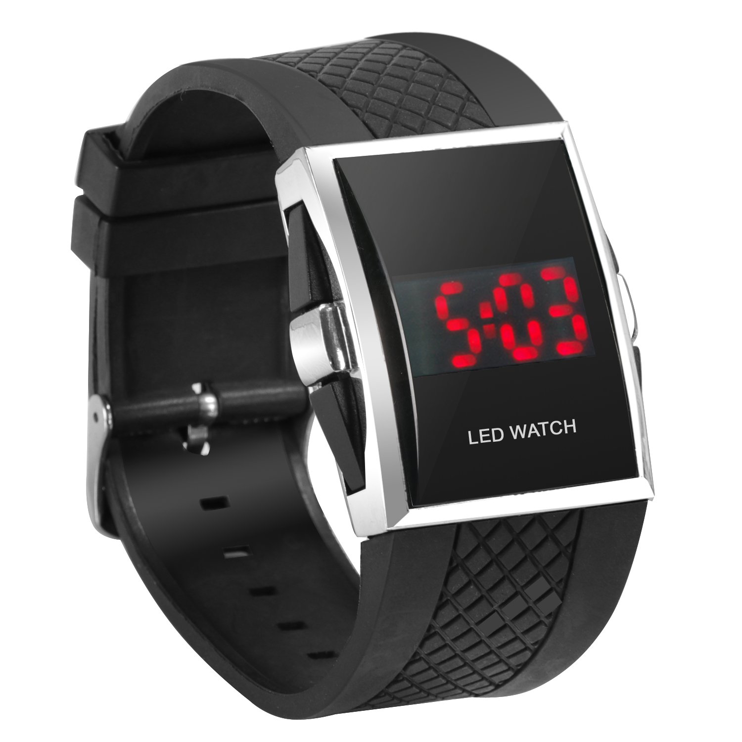 DIGIFLEX Digitale Armbanduhr für Männer mit roter LED-Anzeige - in Schwarz EIN Elegantes Geschenk