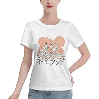 Anime The Promised Neverland T Shirt Woman's Summer O-Neck T-Shirts Casual Short Sleeves Tee White