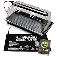 Premium Heated Propagation Kit for Starting Seeds or Cuttings, Includes Heat Mat, Tray, Grow Light, and More