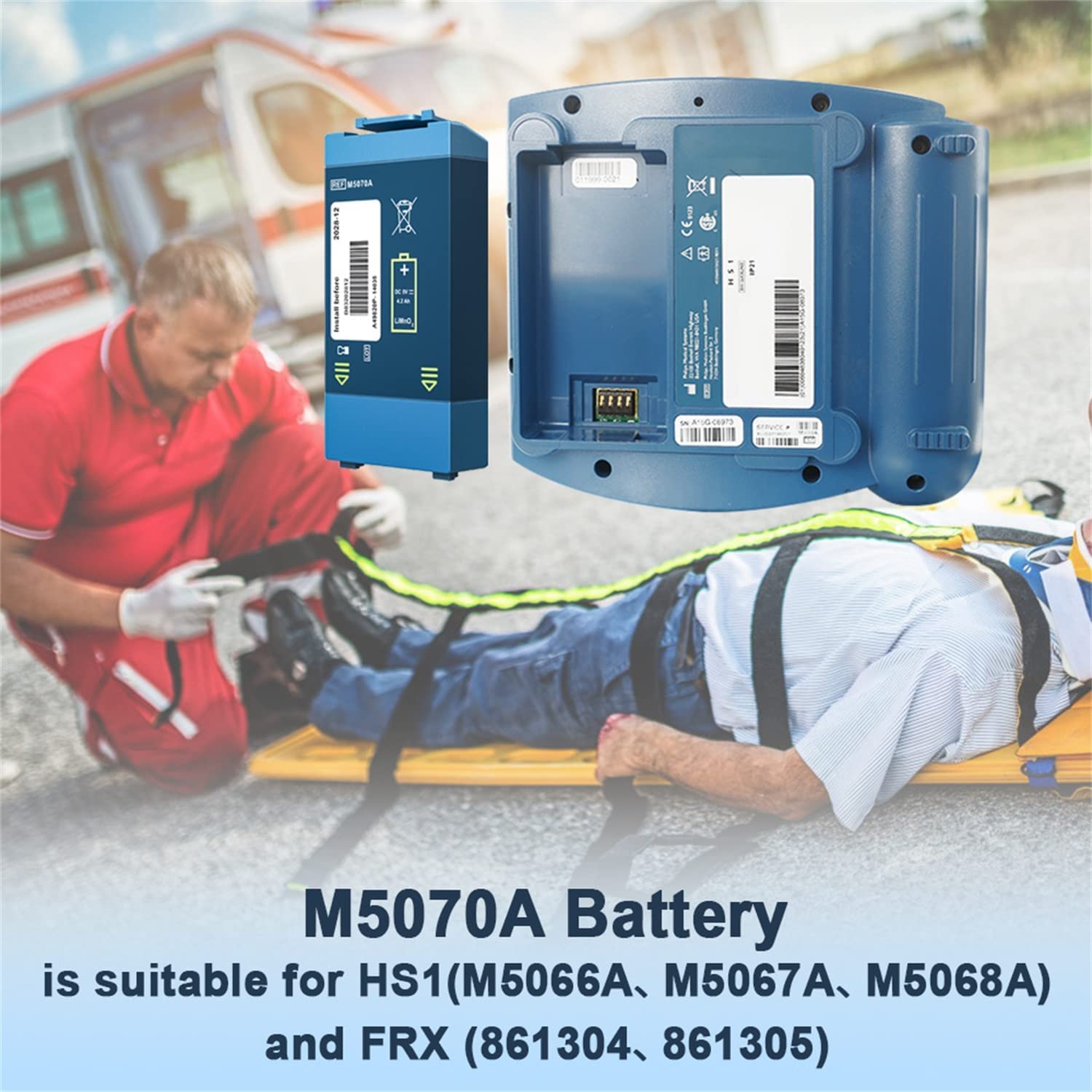 Zeemey M5070A Battery Defibrillator Battery AED Battery Replacement 9V 4.2Ah Home and OnSite AED Defibrillator Replacement Battery High Capacity