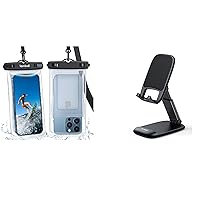 Lamicall Waterproof Floating Phone Pouch and Foldable Phone Stand for Desk