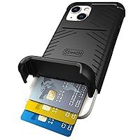 Scooch iPhone 13 Case with Card Holder [Wingmate] iPhone 13 Wallet Case with RFID Protection [Slim & Minimal] 10-Foot Drop Protection, Magnetic Back for Car Mounts, Black