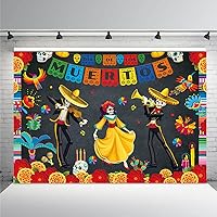 MEHOFOND 7x5ft Day of The Dead Backdrop Mexican Fiesta Sugar Skull Flowers Photography Background Vinyl Dia De Los Muertos Marigold Dress-Up Party Supplies Banner Table Decoration Photobooth Props