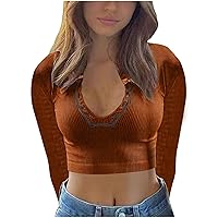 Slim Fit Crop Tops for Women Casual Y2K Athletic Workout Going Out Teen Girls Cropped T-Shirt Blouse