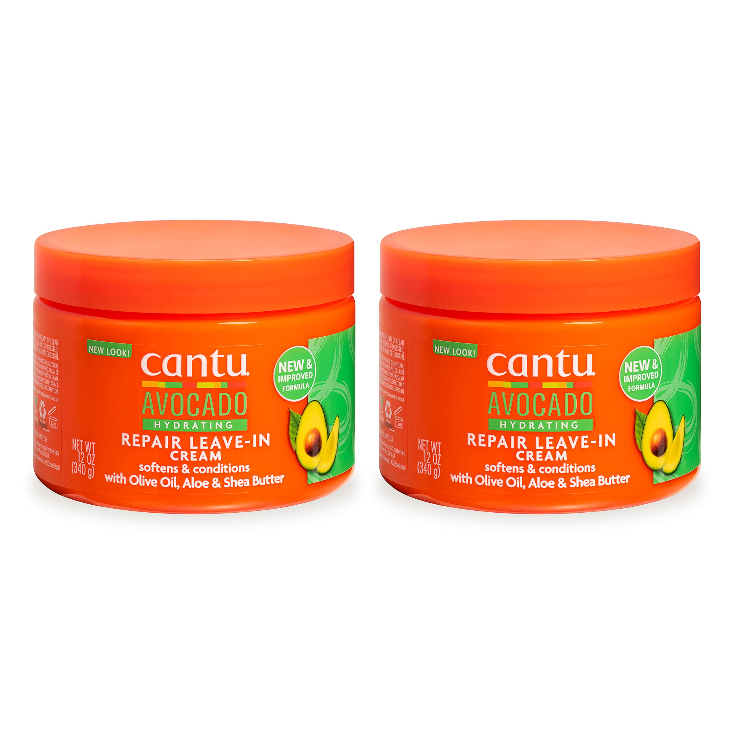 Cantu Avocado Hydrating Leave-In Conditioning Cream, 12 oz (Pack of 2)