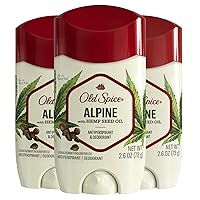 Old Spice Men's Antiperspirant & Deodorant Alpine with Hemp Oil, 2.6oz (Pack of 3)