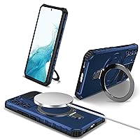 Phone Case Case Compatible with Samsung Galaxy S22 Plus,Compatible with Magsafe with Stand, Magnetic Ring Holder,Heavy Duty Shock Absorption Full Body Protective Case TPU Rubber and Hard PC Phone Case