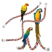 Bird Rope Perches,Parrot Toys 33 inches Rope Bungee Bird Toy (33 inches)[1 Pack]