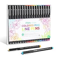 Ohuhu Colored Fineliner Drawing Pens: 18 Packs Fineliner Pens 11 Colored Pens & 7 Assorted Point Sizes Black Micro Pens Waterproof for Drawing Sketching Anime Manga Artists Beginners - Hana Highway