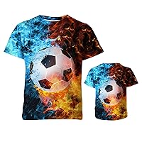 Boys Girls 3D Graphic T Shirt, Novelty Kid's Shirts, Casual Crewneck Short Sleeve Tops Tees 6-16 Years