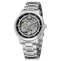Luxury Automatic-self-Wind Watch Men’s Stainless Steel Band Skeleton Watch Waterproof Business Wrist Watch
