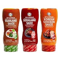 Surasang Korean Sauce Gift Set - Ssamjang, Gochujang, Fried-Chicken Sauce