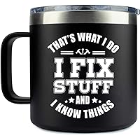 Funny Mug for Dads (I Fix Stuff) 14Oz Cup - Dad Gifts, Best Dad Birthday Gift - Gifts for Dad From Daughter - Cool Gifts for Men - Christmas Gifts for Grandpa Uncle, Unique Men Gifts for Him