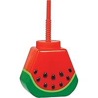 Delightful Green & Red Watermelon Sippy Cup - 22oz (1 Pc.) - Leak-Proof & Unique Design - Ideal for Any Event