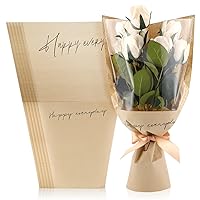 Harloon 100 Pcs Flower Wrapping Bags 11 x 5.1 x 17.3in Kraft Paper Flower Sleeves for Bouquet Clear Flower Wrapping Paper Multiple Flower Packaging Bag for Mother's Day Anniversary Wedding (Kraft)