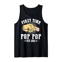 First Time Pop Pop Est 2023 Promoted To New Dad Fathers Day Tank Top