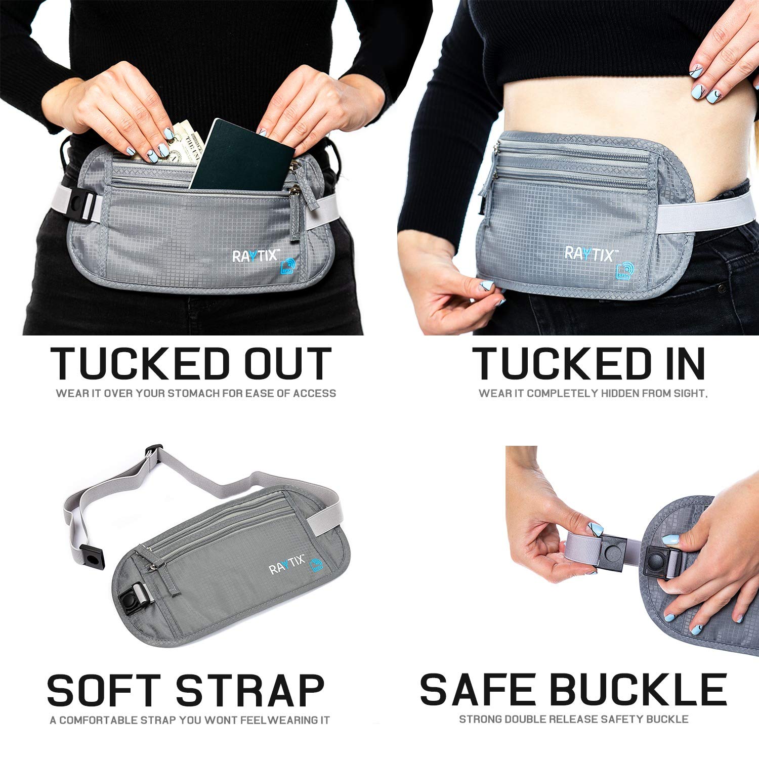 Money Belt For Travel Wallet Belt Passport Holder Travel Pouch to Protect You With RFID Transmissions –Secure, Hidden