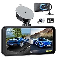 4K Dual Dash Cam Front and Rear with Apple Carplay Android Auto, Dash Camera for Car with 6.25'' Carplay Screen,1080p Backup Camera, GPS Navigation, Play Music/Video, 24H Parking Mode/Loop Recording