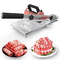 Stainless Steel Food Slicer,Manual Frozen Meat Slicer Beef and Mutton Roll Meat Cleavers Machine for Home Cooking of BBQ Hot Pot