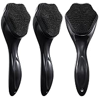 3 Pcs Handheld Silicone Face Scrubber Exfoliator, Ooloveminso Face Brushes for Cleansing and Exfoliating, Manual Facial Cleansing Brush, Gentle Soft Face Wash Brush for Sensitive, Delicate, Dry Skin