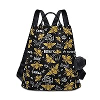ALAZA Hohey Bee with Queen Crown Backpack Purse for Women Anti Theft Fashion Back Pack Shoulder Bag