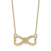 14k Polished Infinity w/Heart Necklace