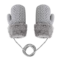 Toddler Kids Warm Winter Gloves Cute Infant Baby Boys Girls Thick Fleece Lined Full Finger Ski Snow Gloves Mittens