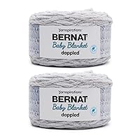 Bernat Baby Blanket Dappled Cake Skipping Stone Yarn - 2 Pack of 300g/10.5oz - Polyester - 6 Super Bulky - 220 Yards - Knitting, Crocheting & Crafts, Chunky Chenille Yarn