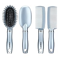 Conair Detangle & Style hair brush set - wide tooth comb and travel hair brush - Detangling Brush and Comb Set - Color at random - 2 Count