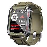 Smart Watch Rugged and Military with 5ATM Waterproof Bluetooth Call(Answer/Dial Calls) AI Assistant, Long-Lasting Battery Life, Multiple Sports Tracking, Health Monitoring, 2.02'' HD Display