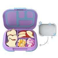Kids Chill Lunch Box - Confetti Designed Leak-Proof Bento Box & Removable Ice Pack - 4 Compartments, Microwave & Dishwasher Safe, Patented, 2-Year Warranty (Confetti Edition - Vivid Orchid)