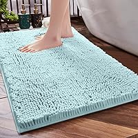SONORO KATE Bathroom Rug,Non-Slip Bath Mat,Soft Cozy Shaggy Thick Bath Rugs for Bathroom,Plush Rugs for Bathtubs,Water Absorbent Rain Showers and Under The Sink (Spa Blue, 17